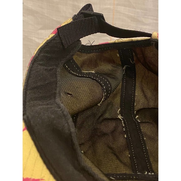 HUF Black Box Cap/Hat, Adjustable Strap back. Yellow/Pink Marijuana Pattern. - Picture 10 of 12